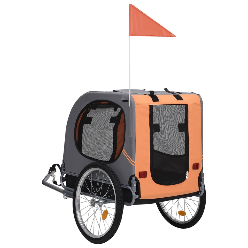 Orange and Gray Dog Bike Trailer