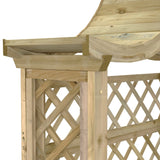 Pergola con Panca e Tetto in Legno di Pino Impregnato