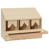 Casetta Cova per Galline 3 Scomparti 72x33x54 cm Legno di Pino