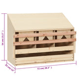 Casetta Cova per Galline 3 Scomparti 72x33x54 cm Legno di Pino