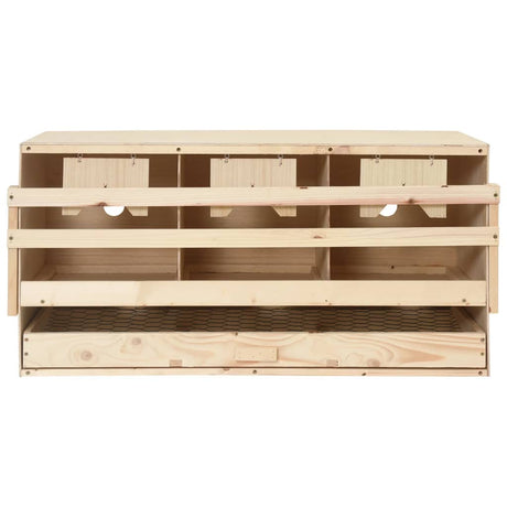 Casetta Cova per Galline 3 Scomparti 72x33x38 cm Legno di Pino