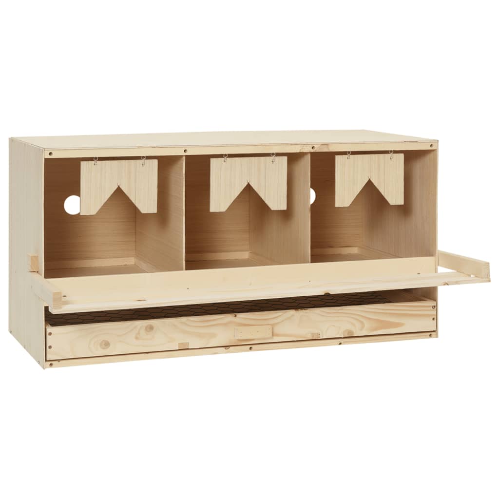 Casetta Cova per Galline 3 Scomparti 72x33x38 cm Legno di Pino