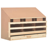 Casetta Cova per Galline 3 Scomparti 93x40x65cm Legno di Pino