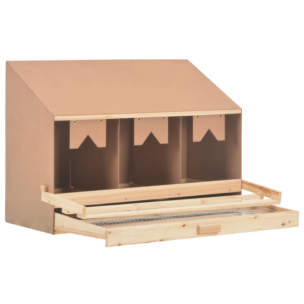 Casetta Cova per Galline 3 Scomparti 93x40x65cm Legno di Pino