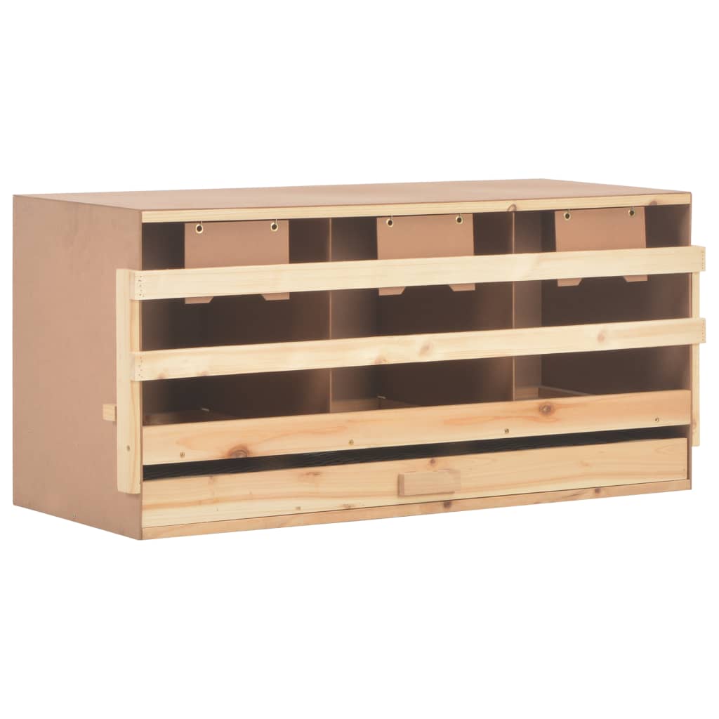 Casetta Cova per Galline 3 Scomparti 96x40x65cm Legno di Pino