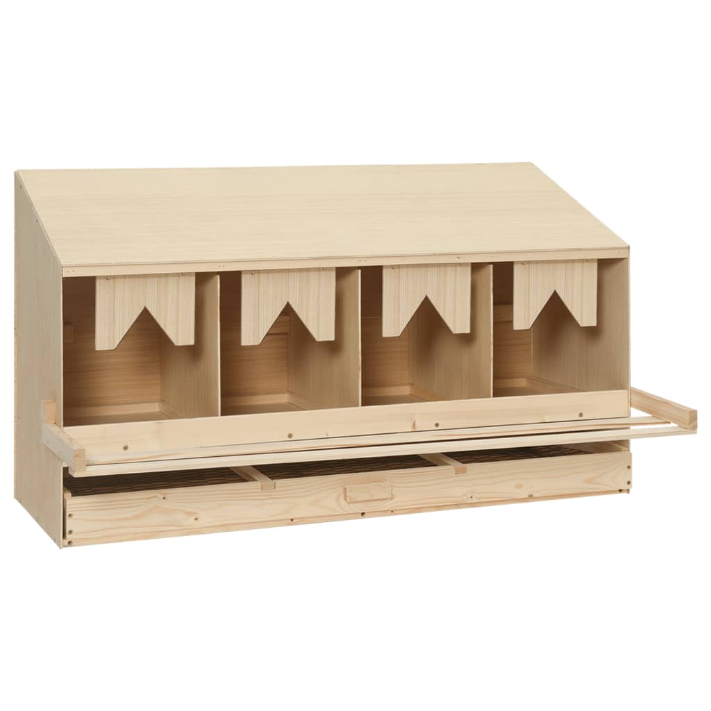 Casetta Cova per Galline 4 Scomparti 106x40x59 cm Legno di Pino