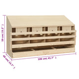 Casetta Cova per Galline 4 Scomparti 106x40x59 cm Legno di Pino