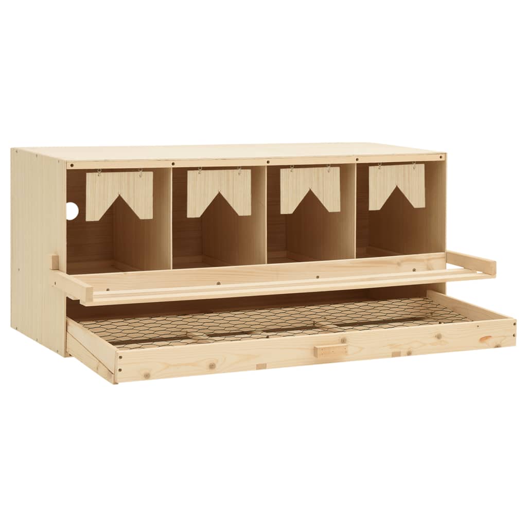 Casetta Cova per Galline 4 Scomparti 106x40x45 cm Legno di Pino