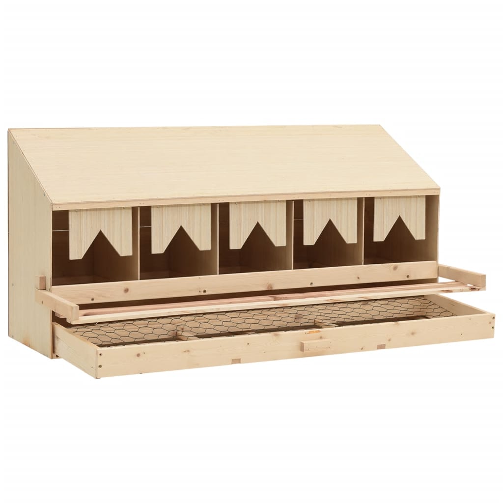 Casetta Cova per Galline 5 Scomparti 117x33x54 cm Legno di Pino