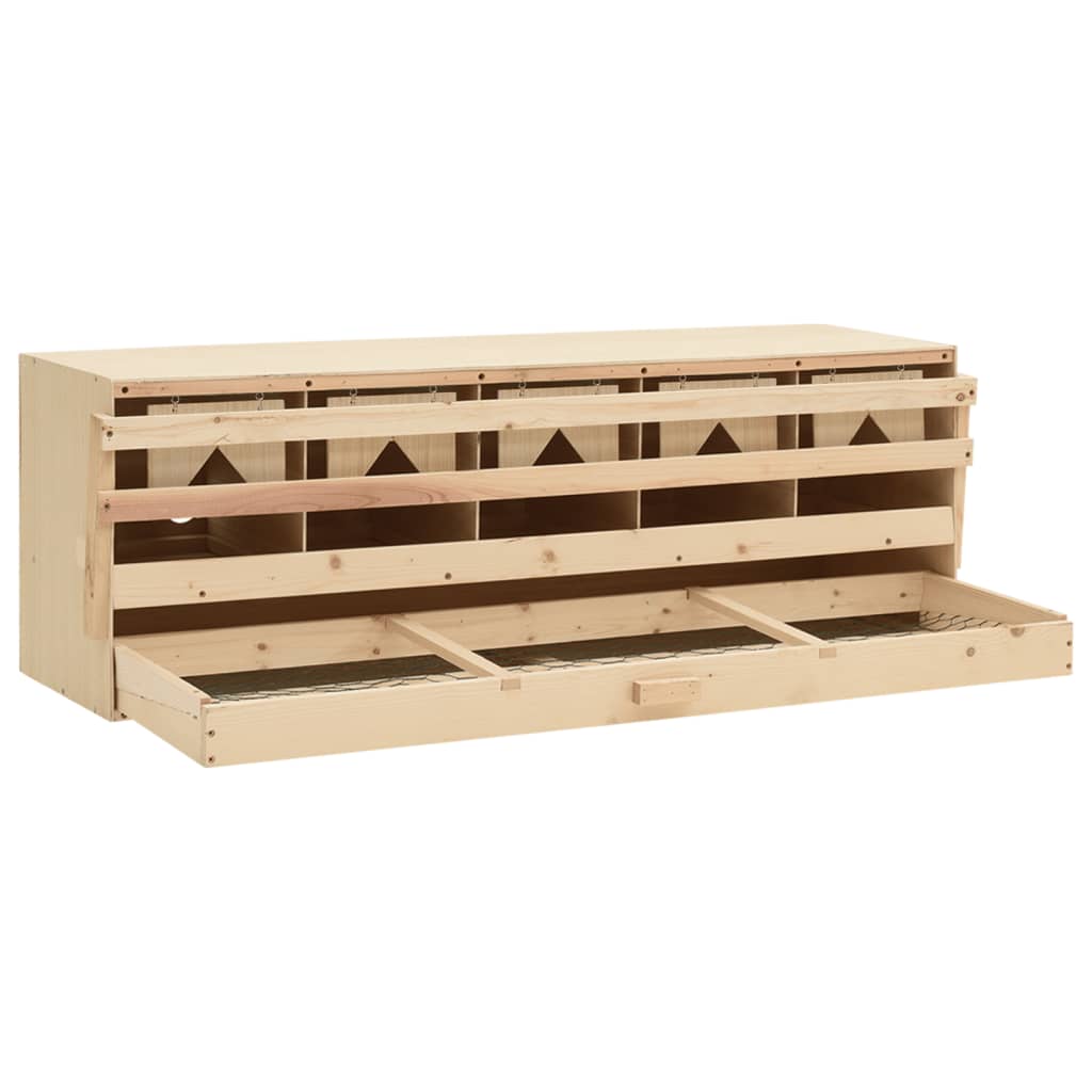 Casetta Cova per Galline 5 Scomparti 117x33x38 cm Legno di Pino