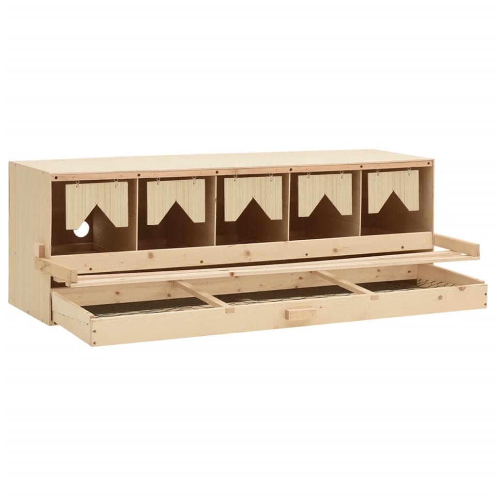 Casetta Cova per Galline 5 Scomparti 117x33x38 cm Legno di Pino