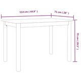 Tavolo da Pranzo Bianco 114x71x75cm in Legno Massello di Hevea