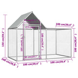 Pollaio 2x1x1,5 m in Acciaio Zincato