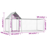 Pollaio 3x1x1,5 m in Acciaio Zincato