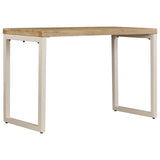 Tavolo da Pranzo 115x55x76 cm Legno Massello di Mango e Acciaio