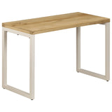 Tavolo da Pranzo 115x55x76 cm Legno Massello di Mango e Acciaio