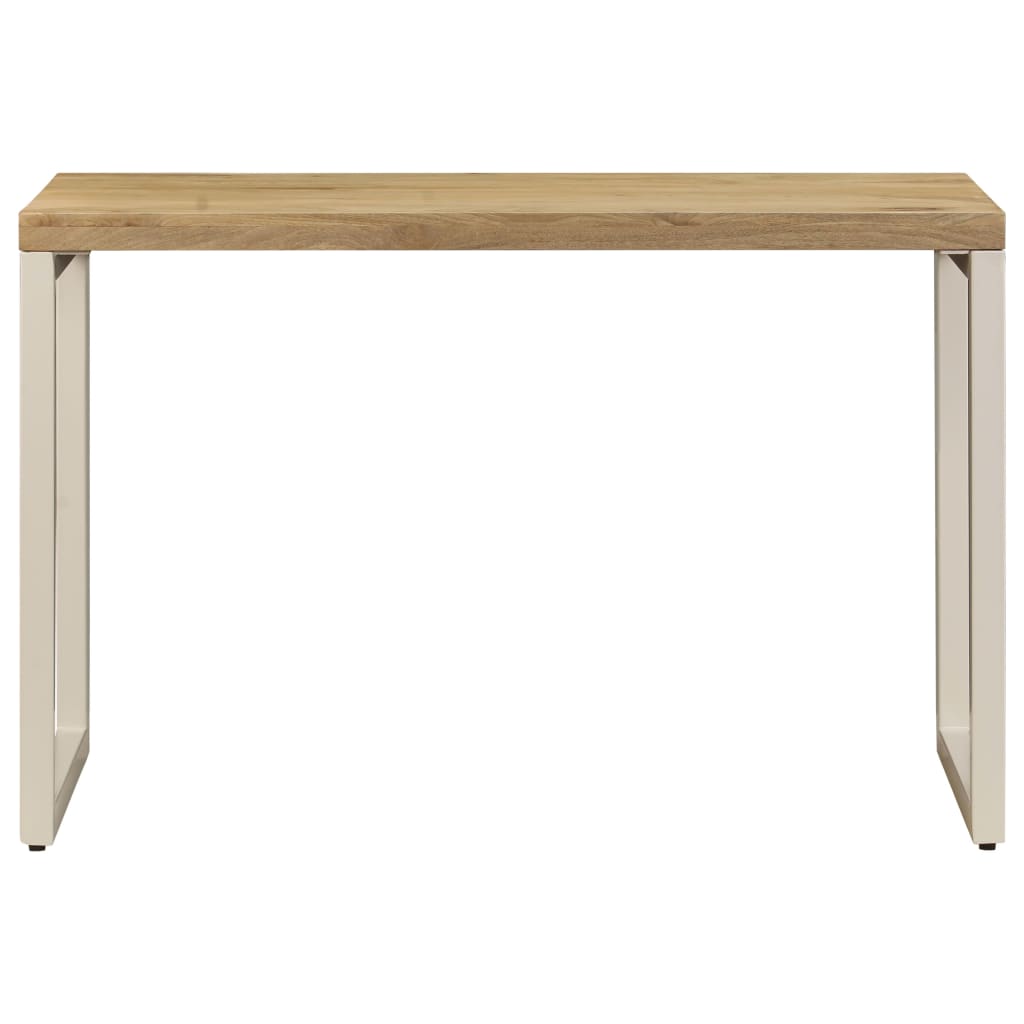 Tavolo da Pranzo 115x55x76 cm Legno Massello di Mango e Acciaio