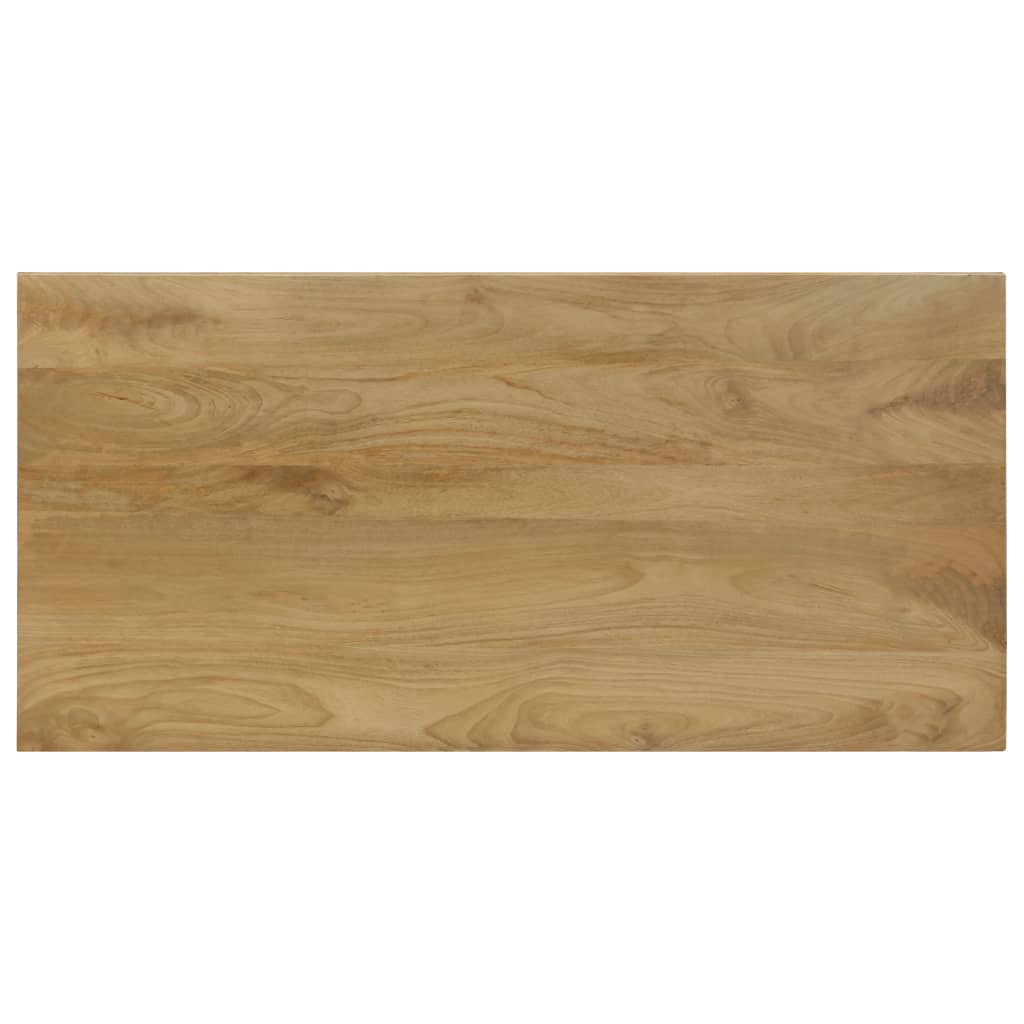 Tavolo da Pranzo 115x55x76 cm Legno Massello di Mango e Acciaio