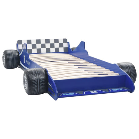 Letto Bambini ad Auto da Corsa 90x200 cm Blu