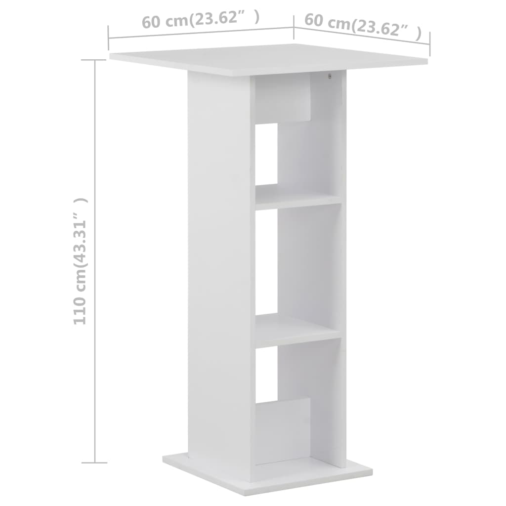 Tavolo da Bar Bianco 60x60x110 cm