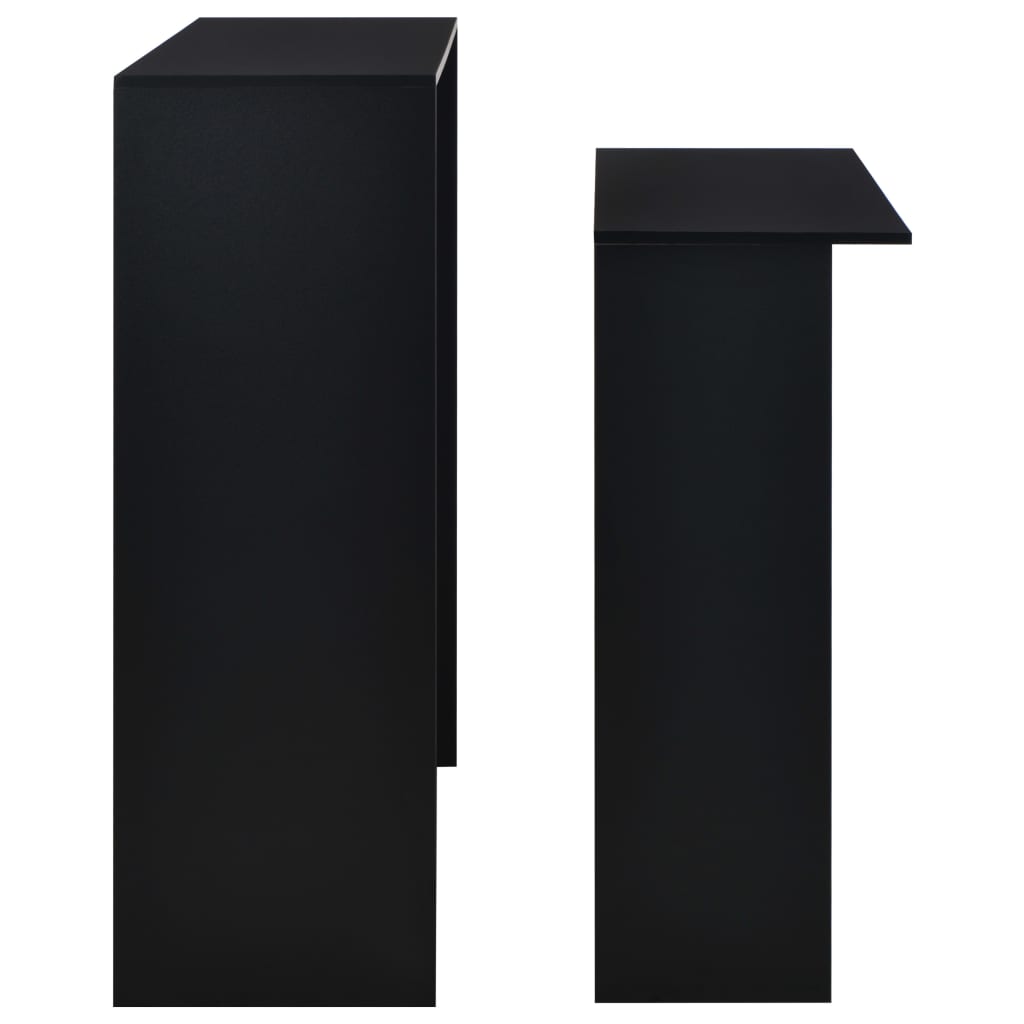 Tavolo da Bar con 2 Piani d'Appoggio Nero 130x40x120 cm