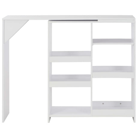 Tavolo da Bar con Scaffale Mobile Bianco 138x39x110 cm