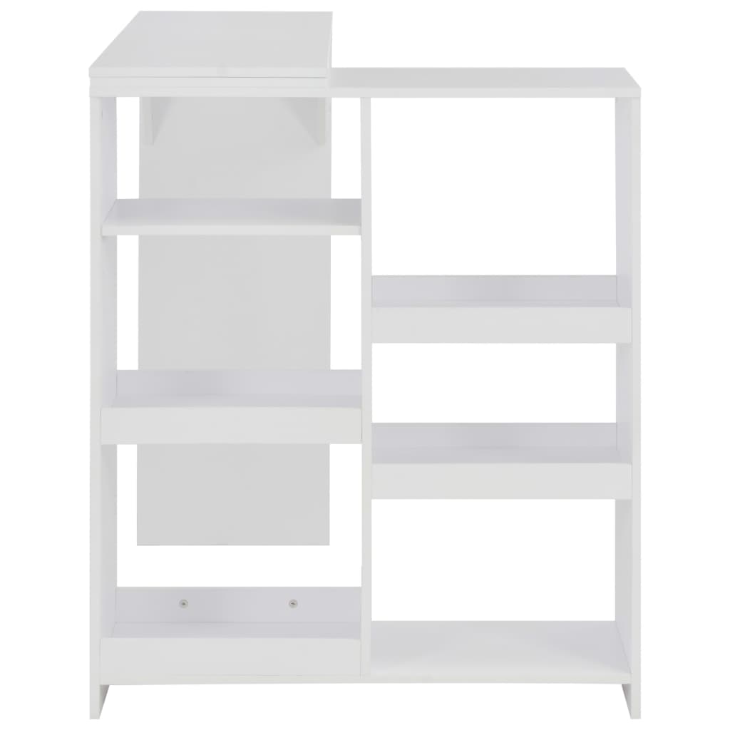 Tavolo da Bar con Scaffale Mobile Bianco 138x39x110 cm