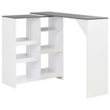 Tavolo da Bar con Scaffale Mobile Bianco 138x39x110 cm