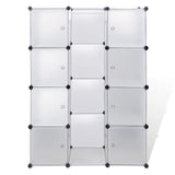 Armadio Modulare con 9 Scomparti 37x115x150 cm Bianco