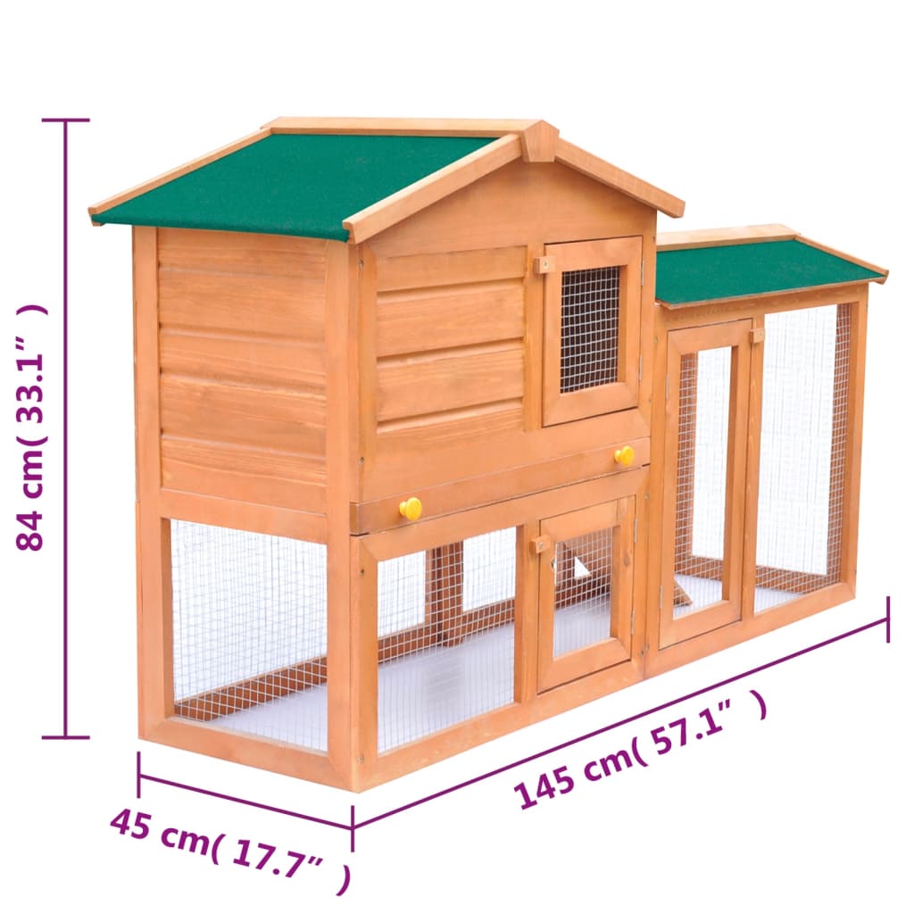 Conigliera all'Aperto Gabbia Animali Piccoli Casetta in Legno