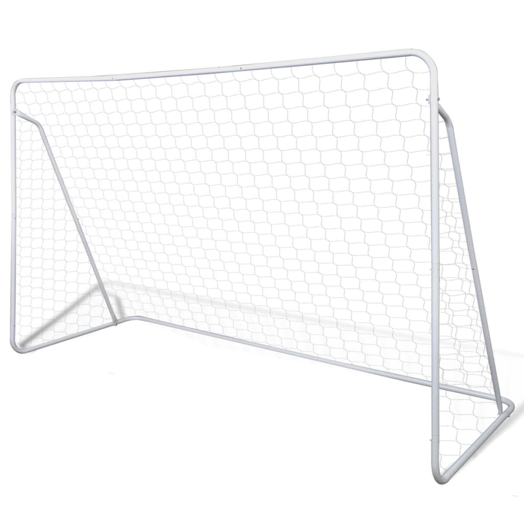 Set Porta da Calcio in Acciaio 240 x 90 x 150 cm Alta Qualità