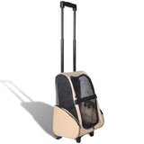 Trolley Trasportino per Animali Pieghevole Multifunzione Beige