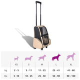 Trolley Trasportino per Animali Pieghevole Multifunzione Beige