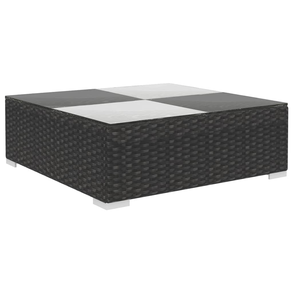 Set Divani da Giardino 6 pz con Cuscini in Polyrattan Nero