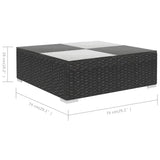 Set Divani da Giardino 6 pz con Cuscini in Polyrattan Nero