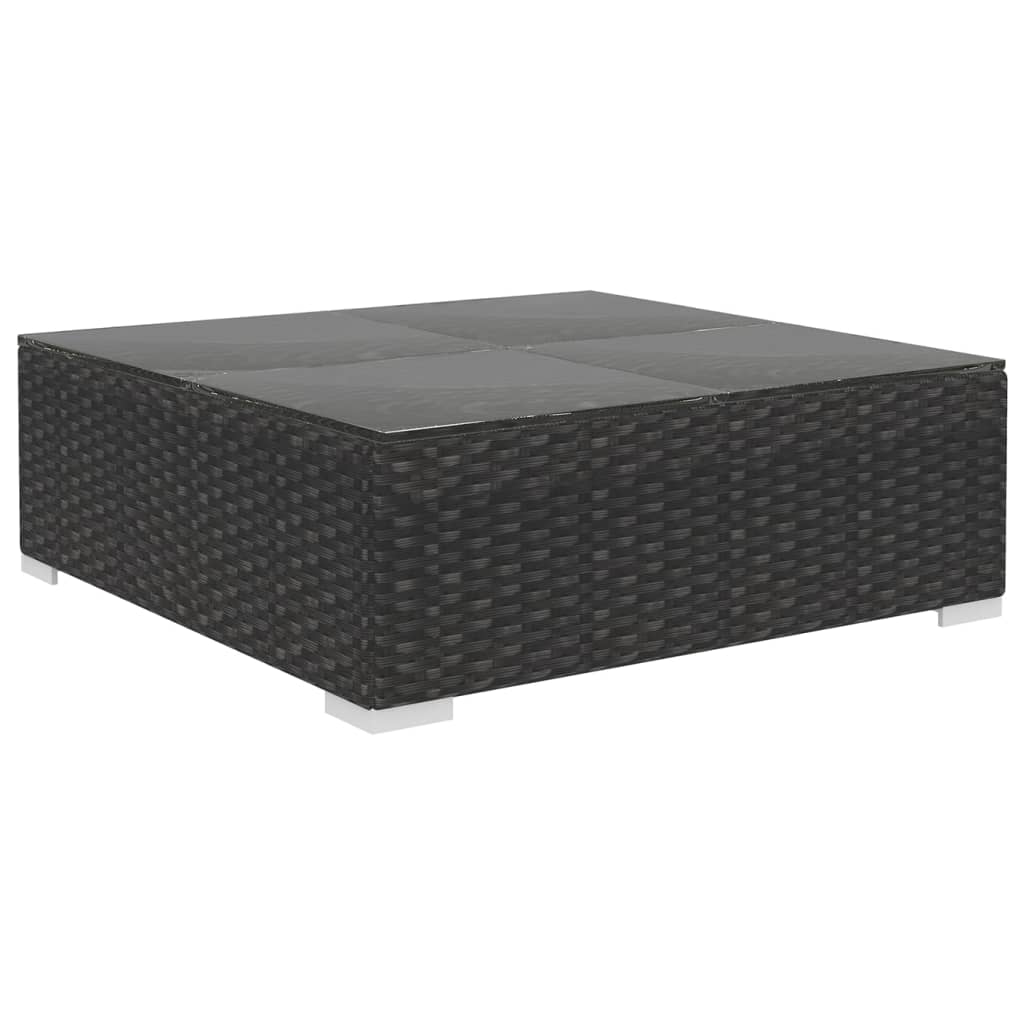 Set Divani da Giardino 8 pz con Cuscini in Polyrattan Nero