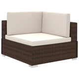 Set Divani da Giardino 12 pz con Cuscini in Polyrattan Marrone