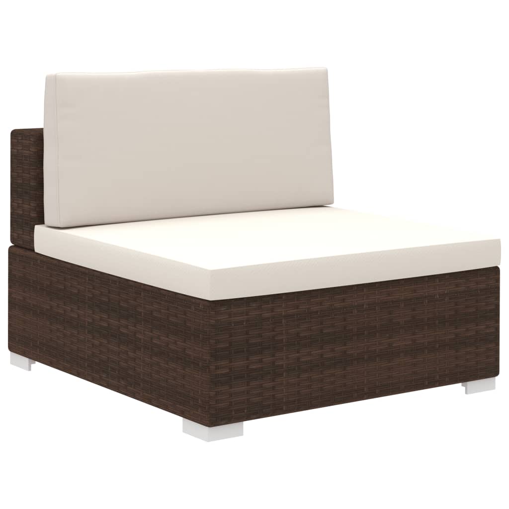 Set Divani da Giardino 12 pz con Cuscini in Polyrattan Marrone