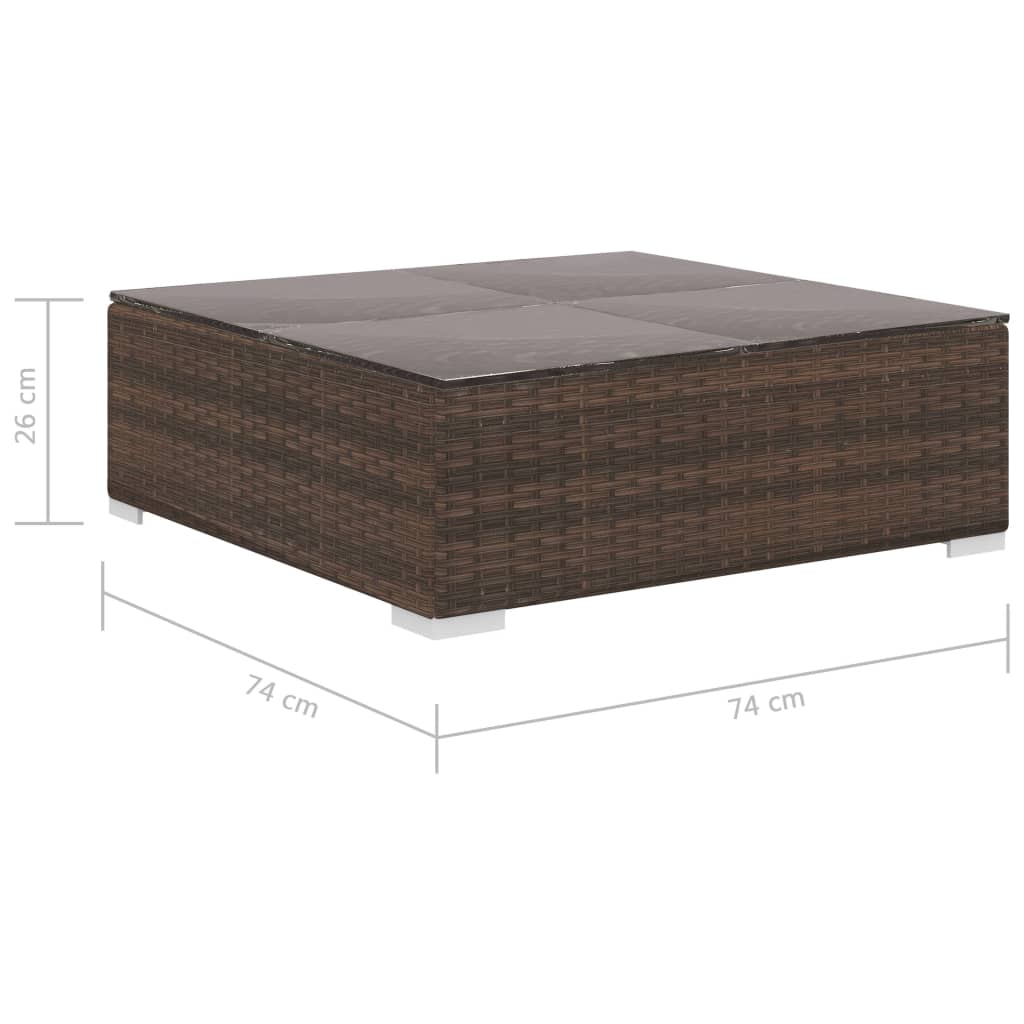 Set Divani da Giardino 12 pz con Cuscini in Polyrattan Marrone