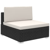 Set Divani da Giardino 12 pz con Cuscini in Polyrattan Nero