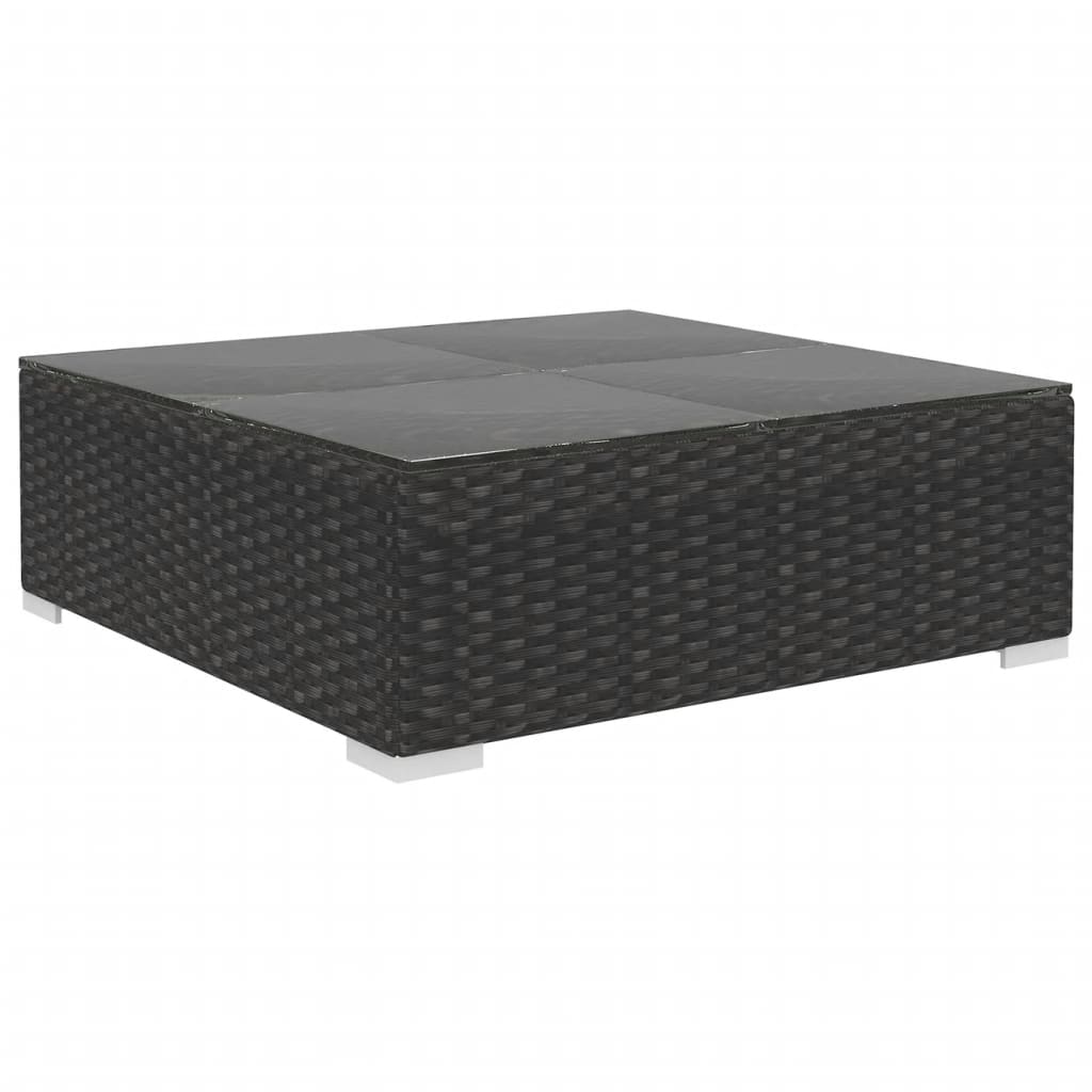 Set Divani da Giardino 12 pz con Cuscini in Polyrattan Nero