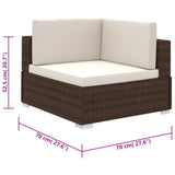 Set Divani da Giardino 6 pz con Cuscini in Polyrattan Marrone