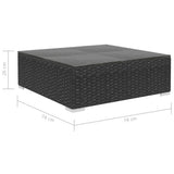 Set Divani da Giardino 8 pz con Cuscini in Polyrattan Nero