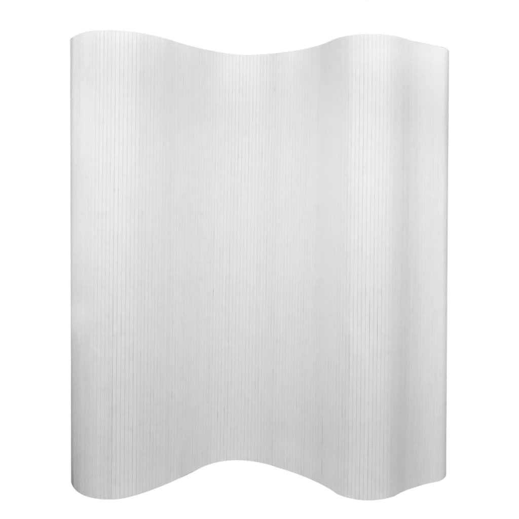 Pannello Divisore per la Stanza in Bambù Bianco 250x165 cm