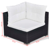 Set Divani da Giardino 10 pz con Cuscini in Polyrattan Nero