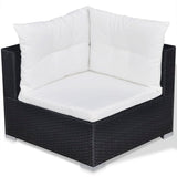 Set Divani da Giardino 10 pz con Cuscini in Polyrattan Nero