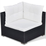 Set Divani da Giardino 5 pz con Cuscini in Polyrattan Nero