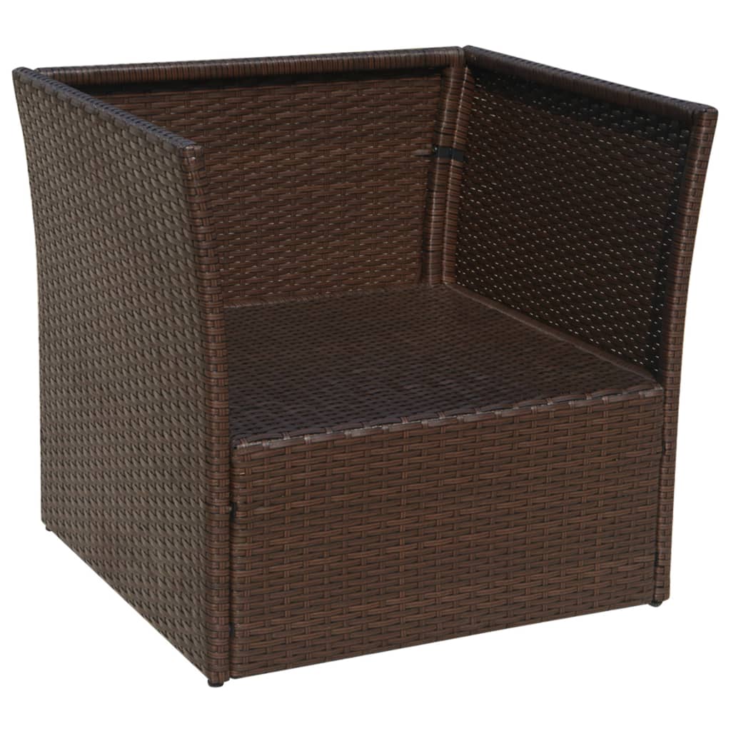 Sedia da Giardino con Poggiapiedi in Polyrattan Marrone