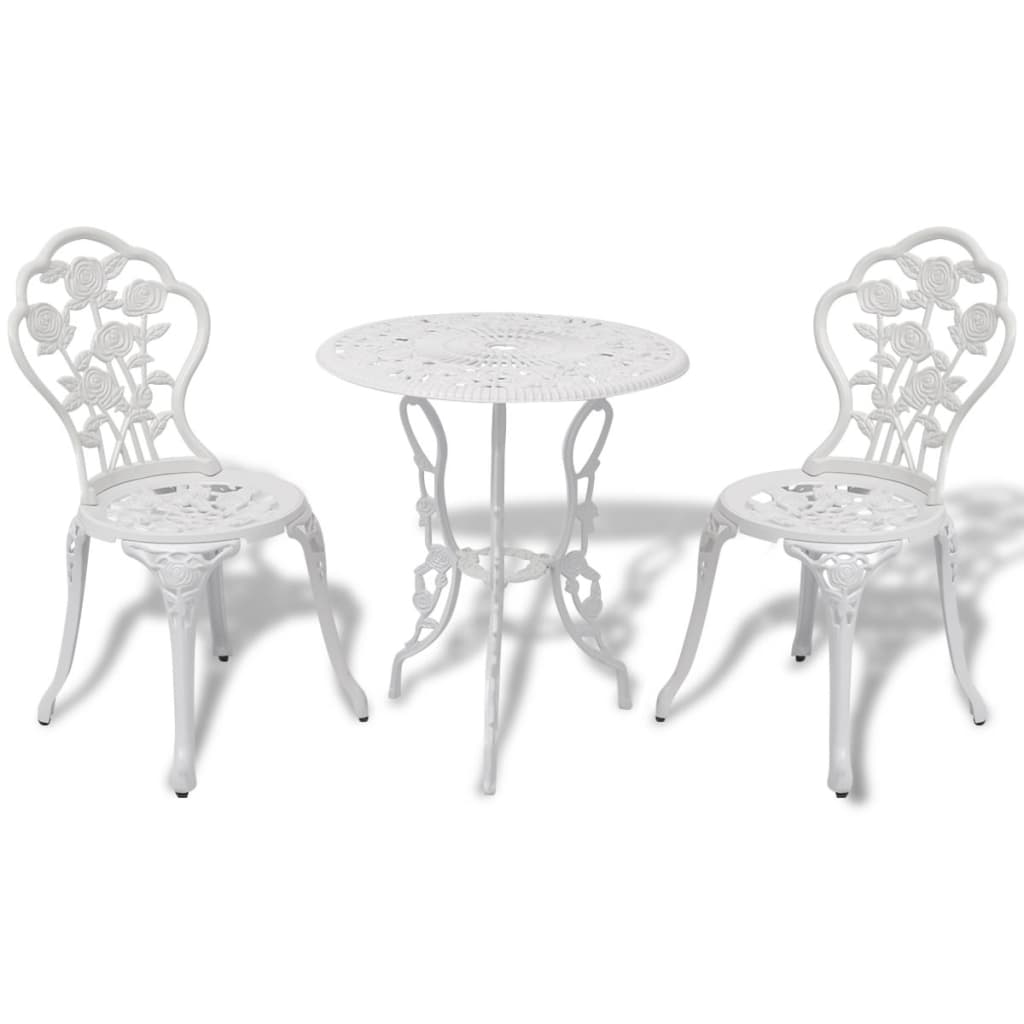 Set da Bistrot 3 pz in Alluminio Pressofuso Bianco