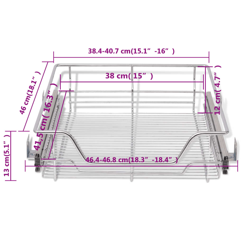 Cestelli a Rete Estraibili 2 pz 500 mm Argentati